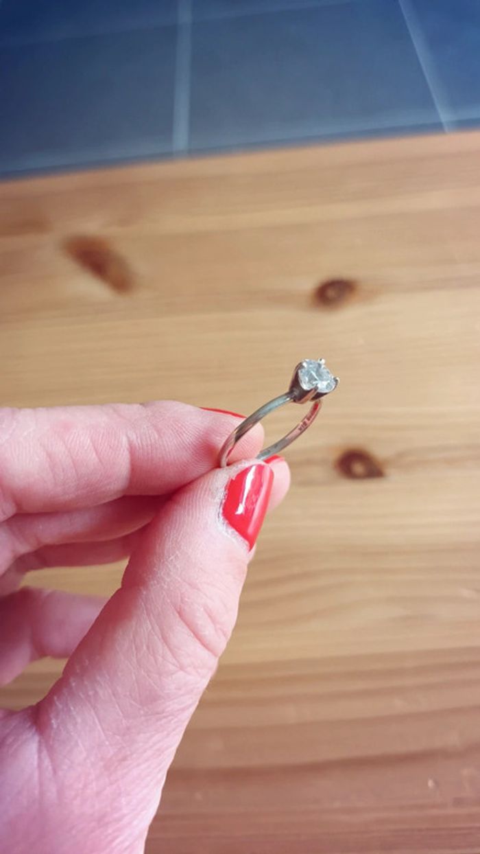 Solitaire en argent 925 et gros zirconium - photo numéro 8