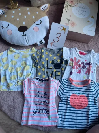 Lot de 5 jolie tee shirt MC 3mois