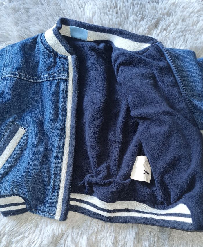 blouson en jean doublé bébé 6 mois - photo numéro 4