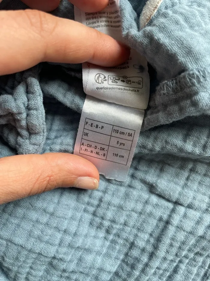 Jupe gaze de coton bleue 5 ans - photo numéro 3