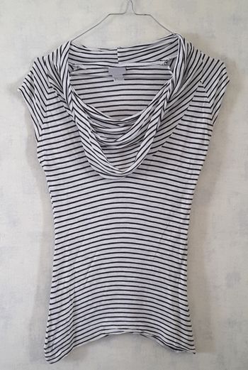 Top rayé noir et blanc – H&M – S