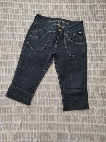 Bermuda pantacourt jeans bleu brut marine Complices eagles taille 40