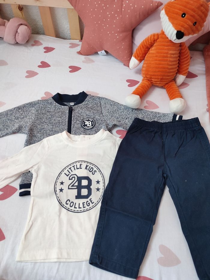 Ensemble bébé garçon - Veste + tee-shirt - jogging - 18 mois - Neuf - photo numéro 9