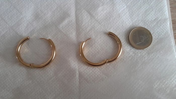 Sublimes créoles chic acier inoxydable dorées - photo numéro 3