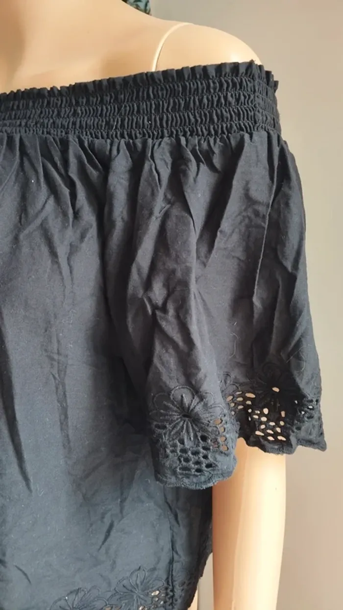 Top haut noir femme taille l - photo numéro 7