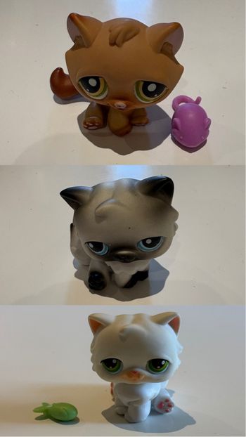 Lot de 3 figurines chat Pet Shop