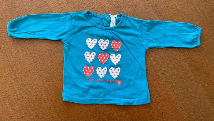 T-shirt à manches longues bébé fille 3mois