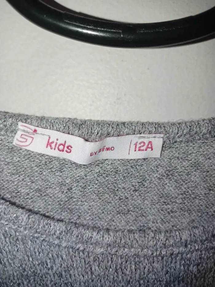 Robe pull fin enfant fille grise - photo numéro 3
