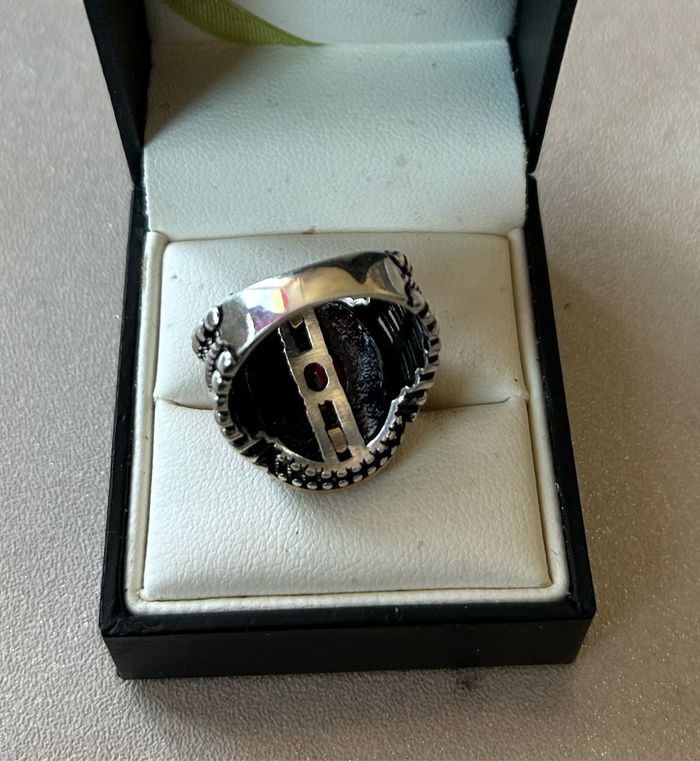 Chevalière en argent 925 pierre naturelle taille 64 - photo numéro 6