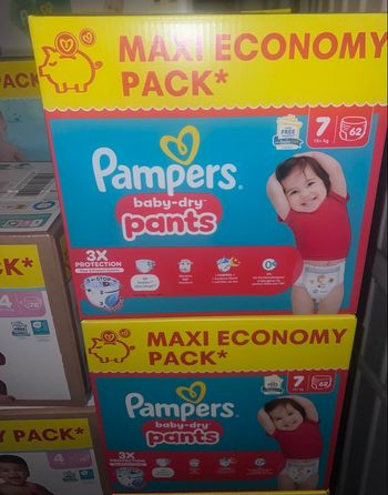 2 carton couche Pampers taille 7 pants