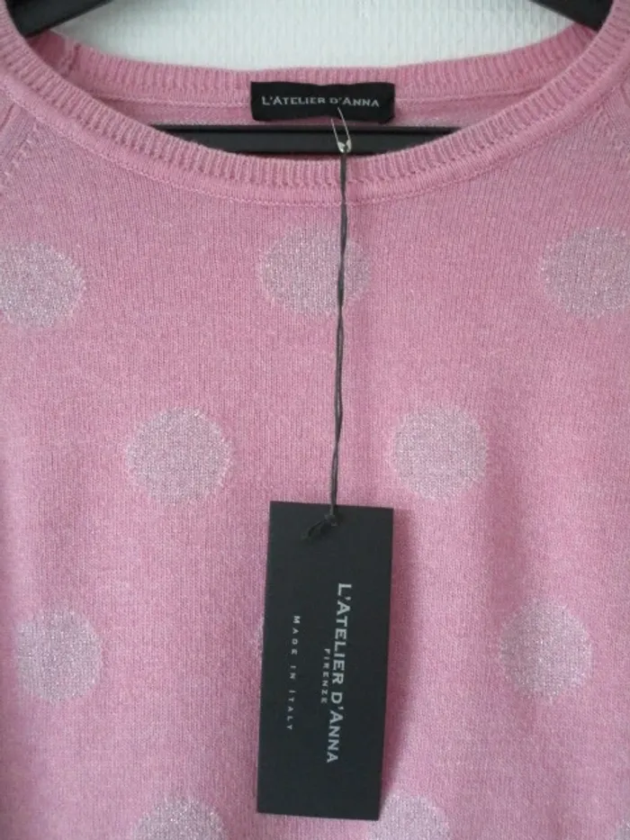 Pull rose pois L'Atelier d'Anna M 38 NEUF - photo numéro 6