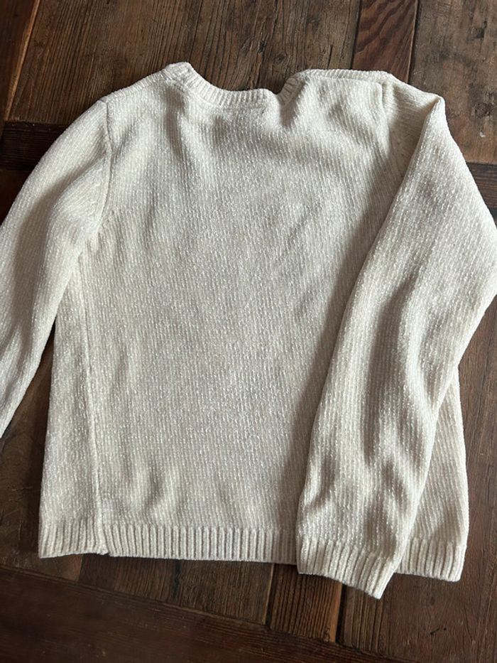 Pull beige tout doux avec paillettes en forme de cœur - 10 ans - photo numéro 5