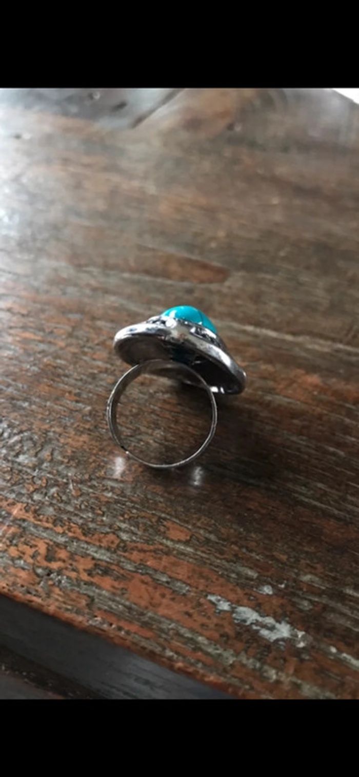 Magnifique bague réglage avec turquoise - photo numéro 8