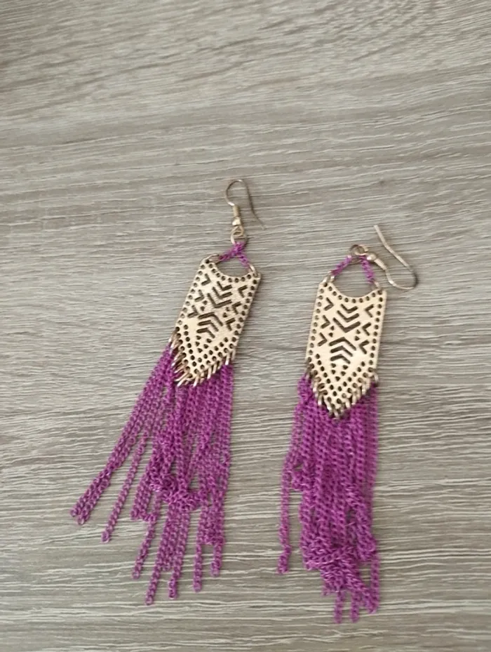 Boucles d'oreilles violettes Moa - photo numéro 3