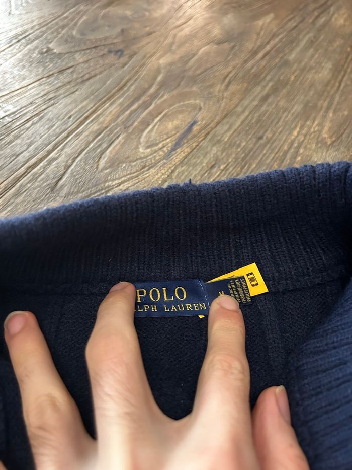 Pull gilet zip 1/4 camionneur Ralph Lauren torsadé old money vintage - photo numéro 4