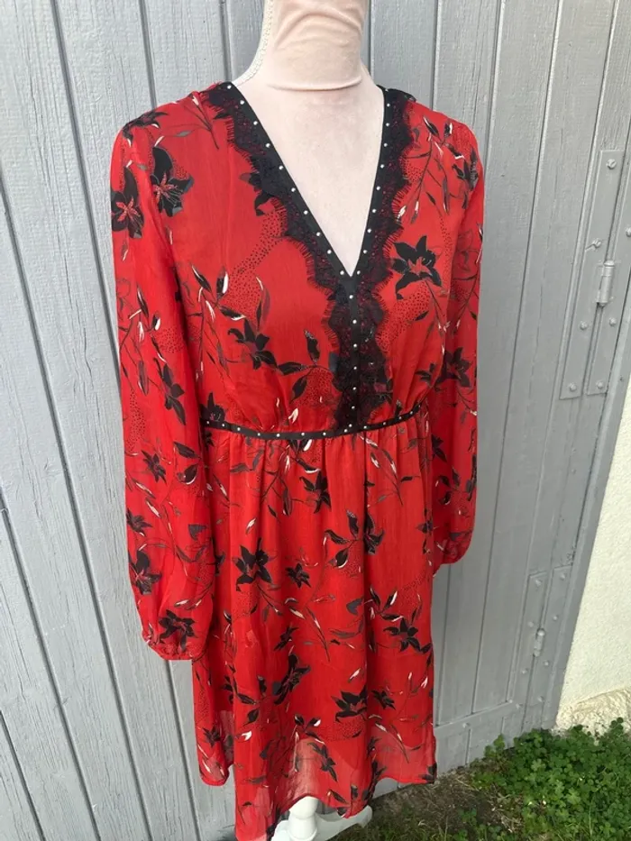 Robe fleurie coloré manches longues légère doublée 36/S - photo numéro 2