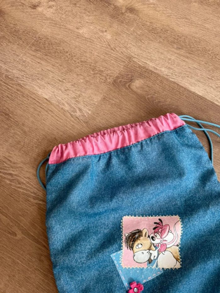 Sac à dos cartable Diddlina bleu rose - photo numéro 3
