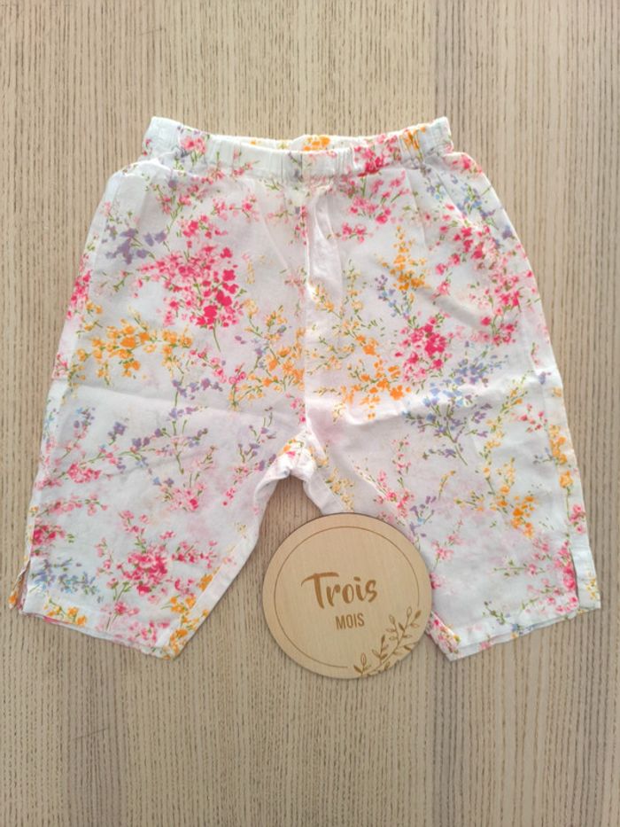 Pantalon fluide fleurie / Cacharel / taille 3 mois / multicolore