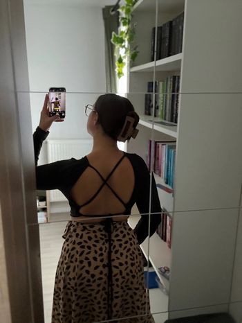 Top dos nu court noir shein
