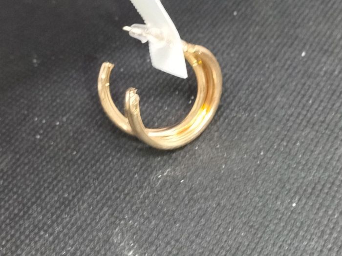 Boucle d'oreille doré anneau double - photo numéro 2