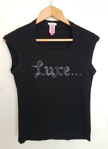 Tee-shirt sans manche noir "LUXE'