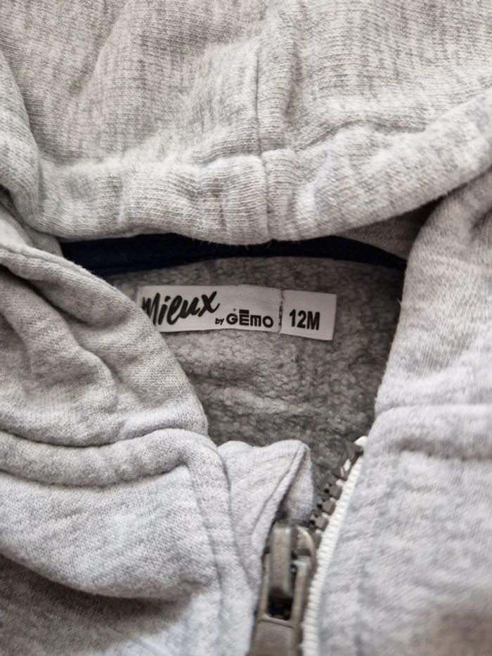 Gilet zippé gris 12m - photo numéro 2