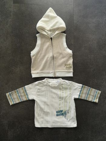 Gilet + tee shirt manches courtes garçon 6mois