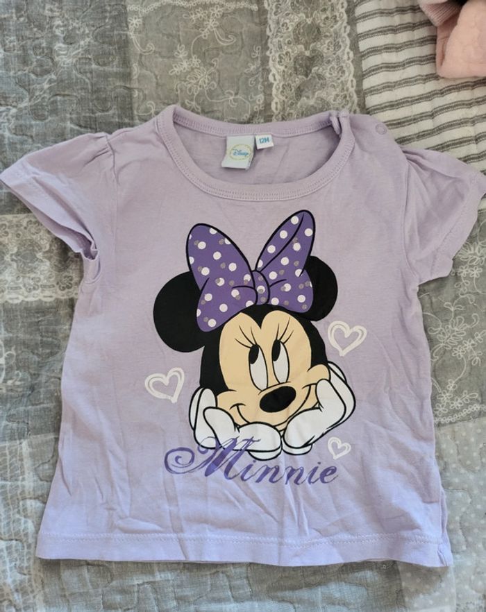 Tee shirt violet minnie 12 mois