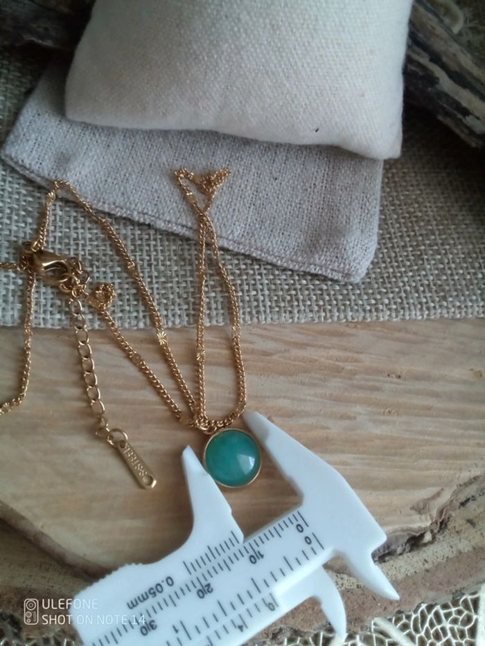 Collier aventurine, pierre naturelle - photo numéro 2