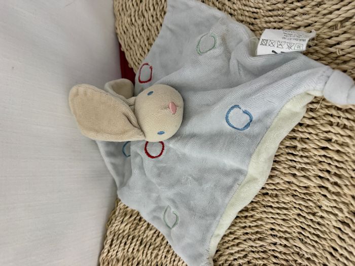 Doudou Lapin Plat Blanc Cassé Absorba - photo numéro 3