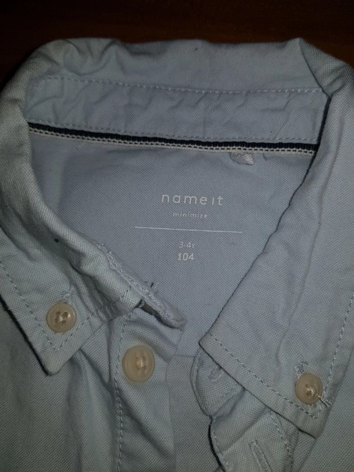 Chemise en coton bleu ciel 3 4 ans - photo numéro 3