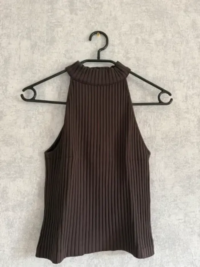top à bretelles marron matelassé Zara taille M