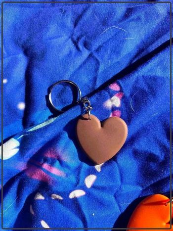 Porte clef cœur marron