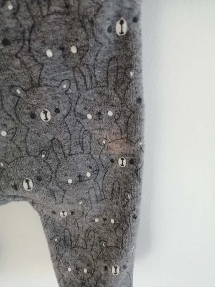 Pyjamas velour kiabi gris - photo numéro 7