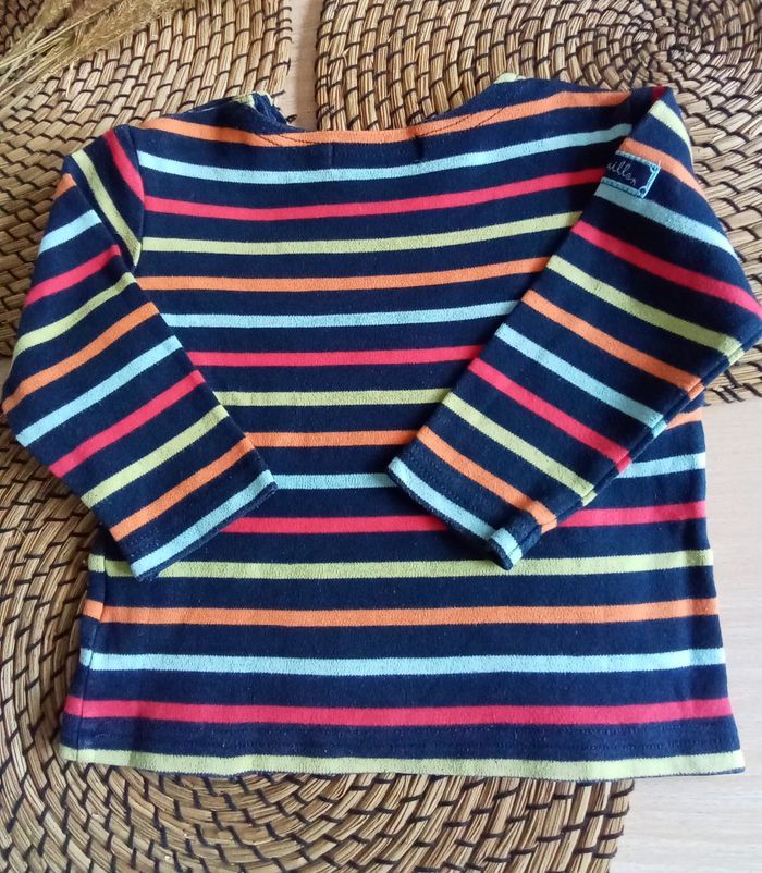 Ensemble pantalon velours bleu + tee shirt à rayures Terre de Marin taille 18 mois - photo numéro 6