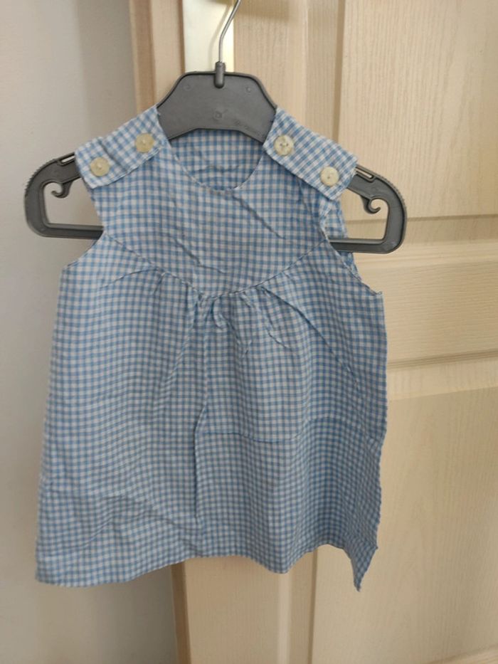 6mois robe d été bleue Vichy . Tbe