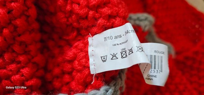 Ensemble Bonnet Écharpe Gants C.F.K 7/10ans T54 - photo numéro 4