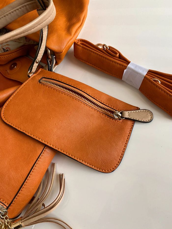 Ensemble 3 pièces sac à main pochette maquillage porte carte - photo numéro 6