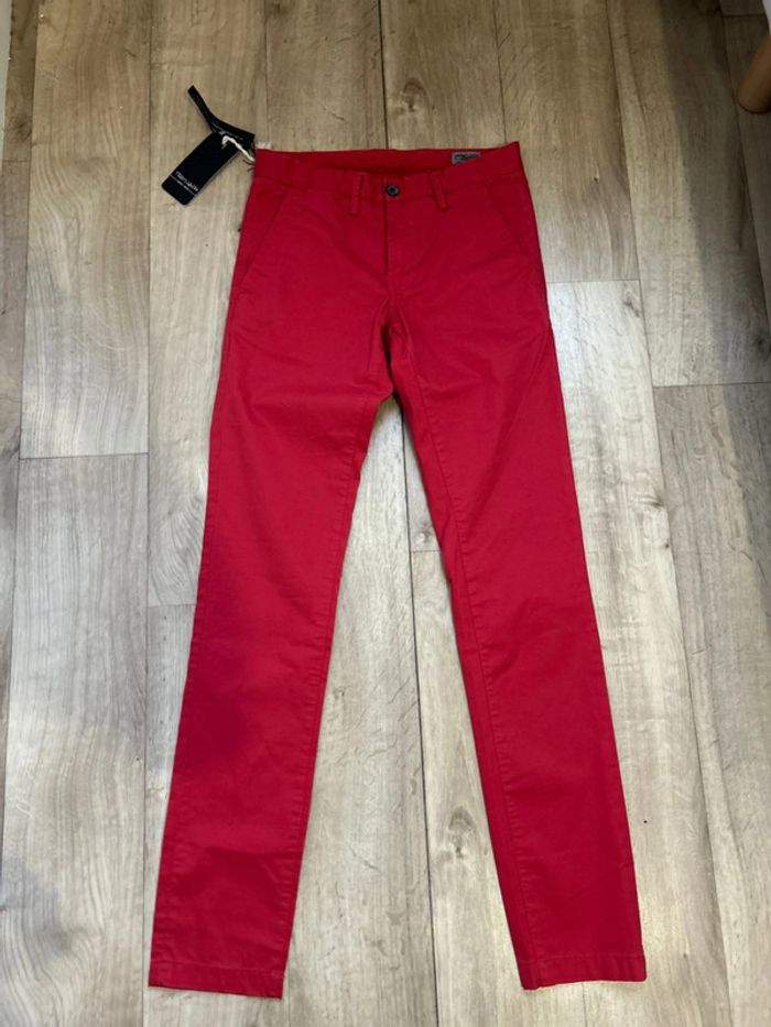 Pantalon rouge Teddy Smith chino slim stretch 26US 33FR