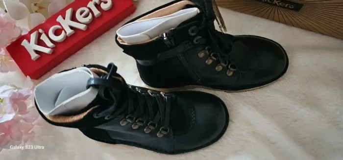 Bottes Bottines Cuir Zip Tannage Naturel Kickers T32 - photo numéro 4