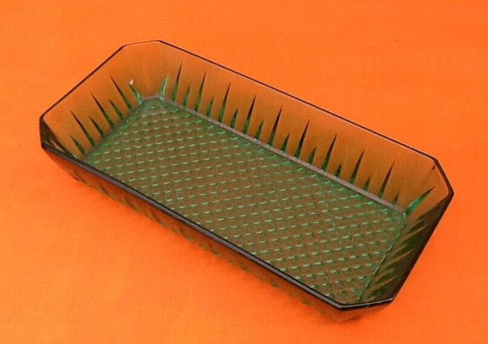 Années 1970 Ravier de service Verre ciselé Fond nid d' abeille - photo numéro 4