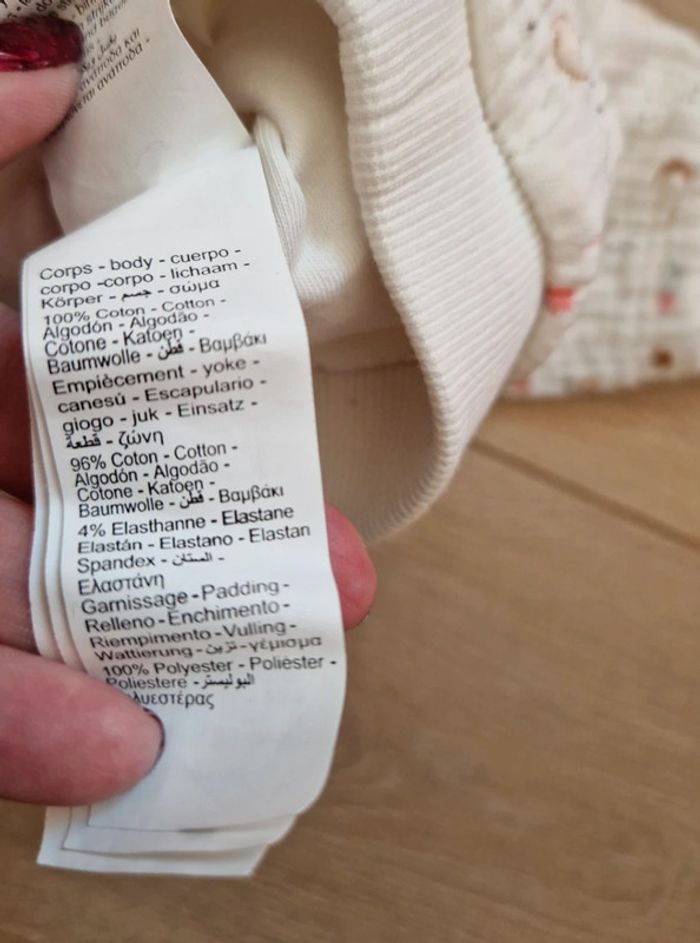 Pantalon fille Orchestra blanc fleurs étoiles 60 cm - photo numéro 4