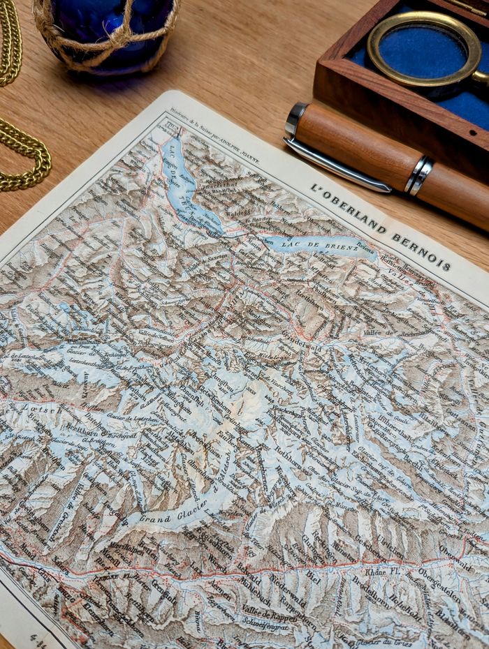 Imprimée en 1844, L'Oberland bernois, Suisse. Original Vintage Authentique. - photo numéro 8