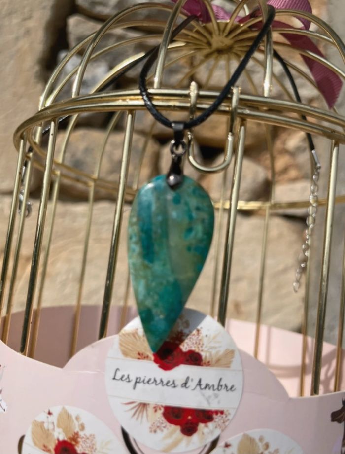 Pendentif mixte  Opale bleu des Andes