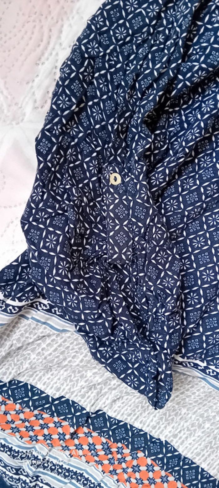 Tunique longue esprit bohème motif mosaïque bleu femme XL camaïeu - photo numéro 9