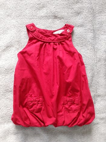 Robe boule fille 3 mois sans manches rouge doublée neuve