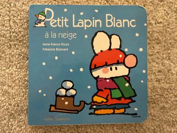 Livre en dur Petit lapin blanc à la neige 🌻