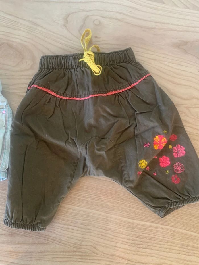 Ensemble Lot 2 bas été short jean léger + sarouel fleurs - photo numéro 2