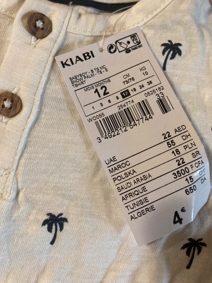 T-shirt bébé Mini Dude imprimé palmiers - Neuf - 12 mois - photo numéro 3