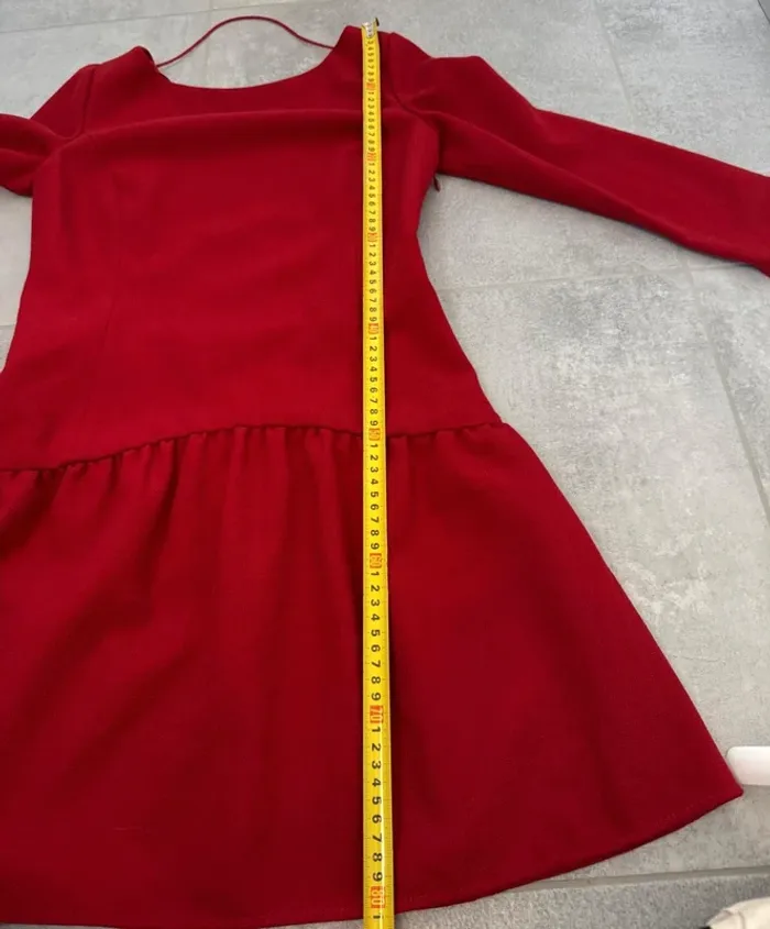 Robe Bash unie rouge en laine et polyester taille 1 soit S parfait état - photo numéro 9